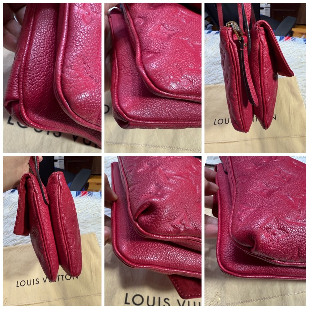Louis Vuitton Twice Empreinte Messenger sling Fushia Pink w/ Duster & Card auth. - Picture 2 of 16